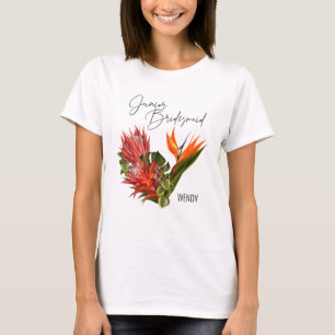 T-shirt Mariage floral de brise de manuscrit junior