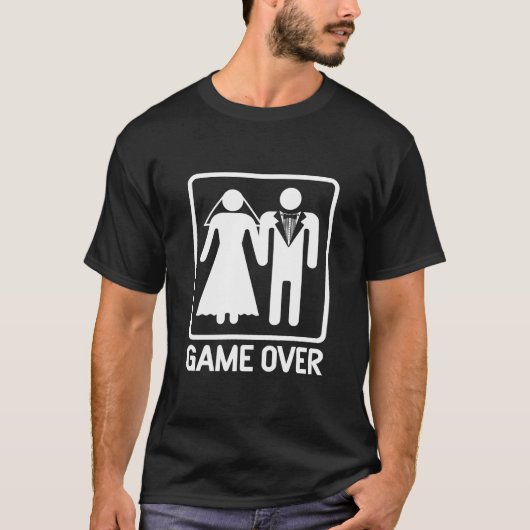 T-shirt Mariage Game Over (Devant)