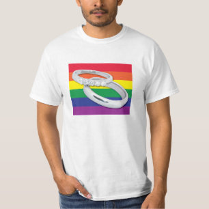 T-shirt Mariage gay/Nous y mettons une bague