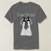 T-shirt Mariage gay pride Lesbian Rainbow Bride Bachelore (Design devant)