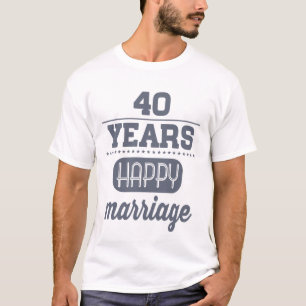 T-shirt Mariage heureux de 40 ans