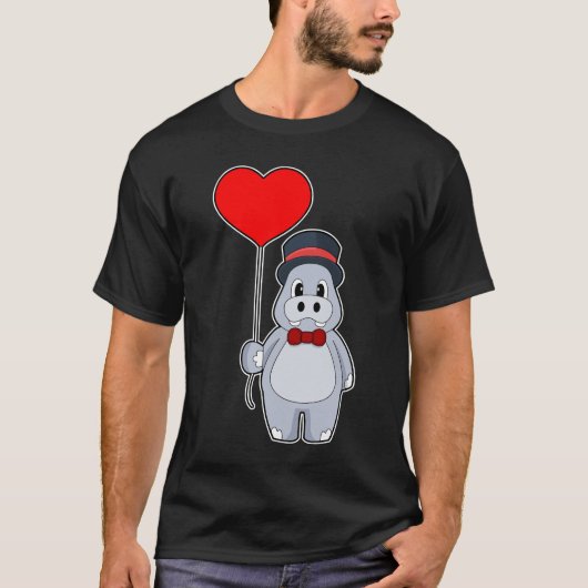 T-shirt Mariage Hippopotame Groom Balloon (Devant)