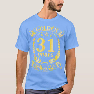 T-shirt Mariage Marié Golden 31 Anniversaire Pour Hu