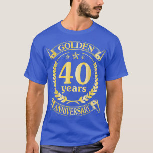 T-shirt Mariage Marié Golden 40 Anniversaire Pour Hu