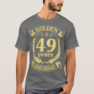 T-shirt Mariage Marié Golden 49 Anniversaire Pour Hu
