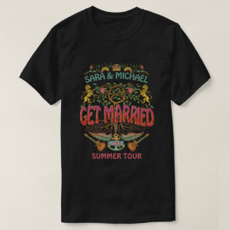 T-shirt Mariage marié Retro les années 70 Band Concert Log