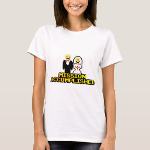 T-shirt Mariage "Mission accomplie" (8 bits)