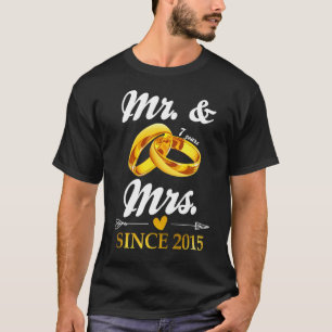 T-shirt Mariage Ring Marié M. & Mme depuis 2005 Couple 7