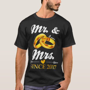 T-shirt Mariage Ring Marié M. & Mme depuis 2017 Couple 5
