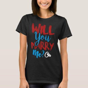 T-shirt Mariage romantique Fiançailles de la proposition d