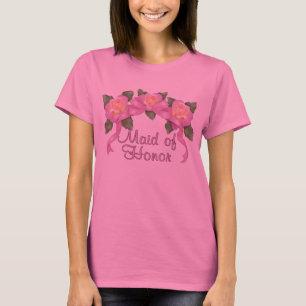 T-shirt Mariage rose du ruban - Maid of Honor