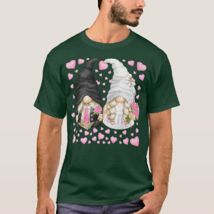 T-shirt Mariage rose Gnome Avec Mignonne Coeur Motif Groom