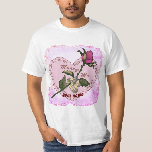 T-shirt mariage Rose Marry Me Rings (Devant)