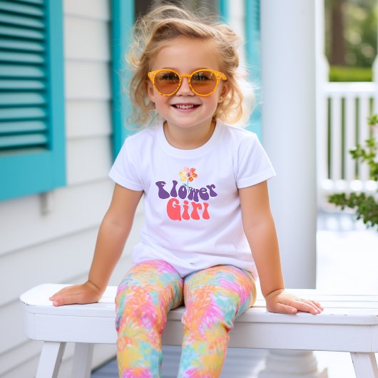 T-shirt Mariage rose violet Boho Flower