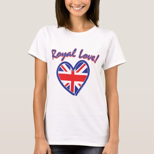 T-shirt Mariage royal, Royal Love, Union Jack Heart (Devant)