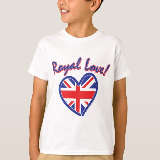 T-shirt Mariage royal, Royal Love, Union Jack Heart (Devant)