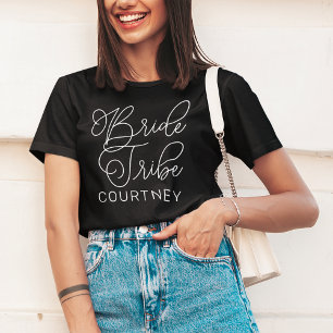 T-shirt Mariage Tribe blanche Script moderne Custom Weddin