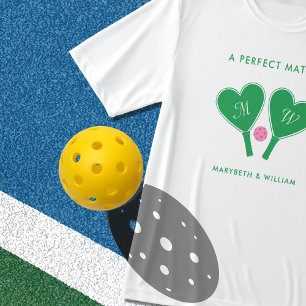 T-shirt Mariage Vert Prépa et Pickleball Rose