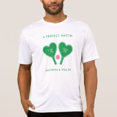 T-shirt Mariage Vert Prépa et Pickleball Rose (Devant)