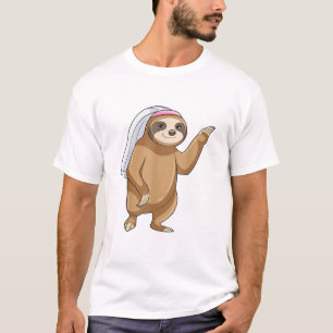 T-shirt mariage voile de mariée paresseux