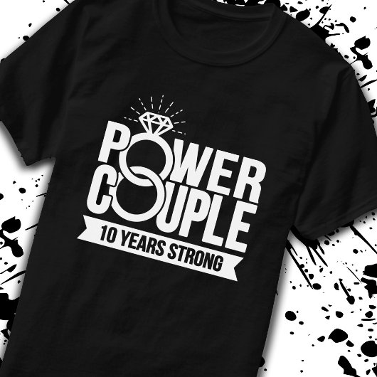 T-shirt Marié 10 ans Couples forts 10e anniversaire