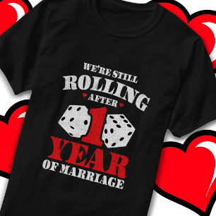 T-shirt Marié 1 an Amusant 1er anniversaire Mariage