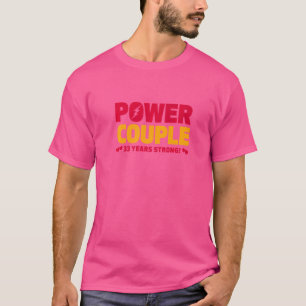 T-shirt Marié 33 ans Couple de puissance 33e anniversaire