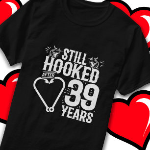 T-shirt Marié 39 ans Pêche drôle 39e anniversaire