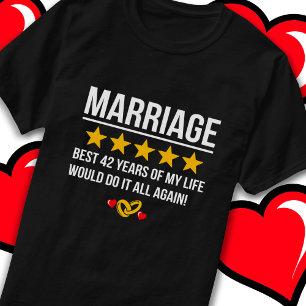 T-shirt Marié 42 ans mignon 42e anniversaire de Mariage