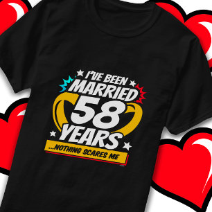 T-shirt Marié 58 ans drôle 58ème anniversaire de Mariage