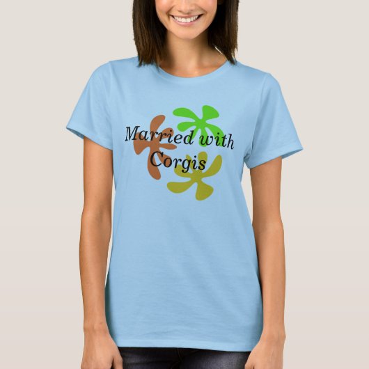 T-shirt Marié avec des Corgis (Devant)