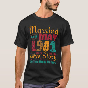 T-shirt Marié depuis mai 1981 Jamais End Love Story Countl