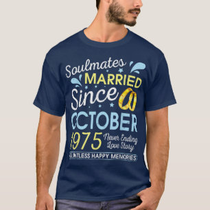 T-shirt Marié depuis octobre 1975 47 ans sans fin L
