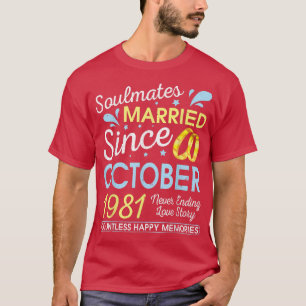 T-shirt Marié Depuis Octobre 1981 Ne Se Terminant Jamais 4