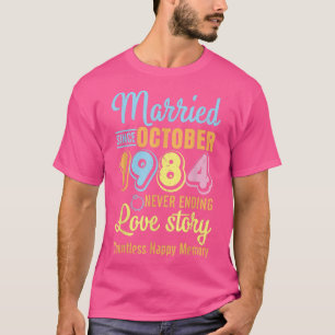 T-shirt Marié depuis octobre 1984 Never End Love Story Co