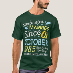 T-shirt Marié Depuis Octobre 1985 Ne Se Terminant Jamais 3