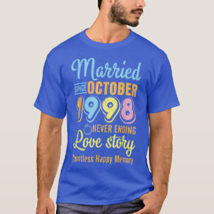 T-shirt Marié depuis octobre 1998 Never End Love Story Co
