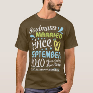 T-shirt Marié Depuis Septembre 2010 Jamais Terminé 12 Ans