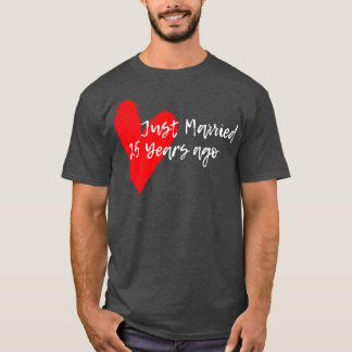 T-shirt Marié Il Y A 25 Ans Femme Hus Anniversaire Gif