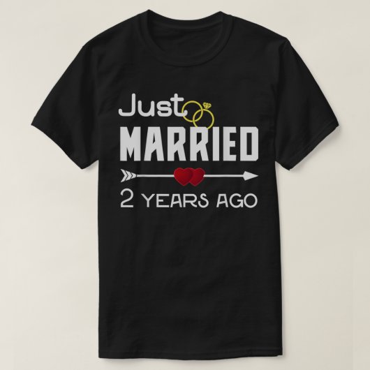 T-shirt Marié il y a 2 ans 2e anniversaire de Mariage (Design devant)
