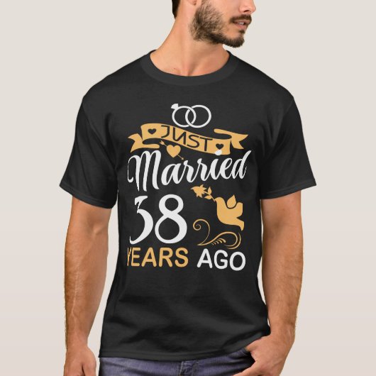 T-shirt Marié il y a 38 ans.38e anniversaire de Mariage (Devant)