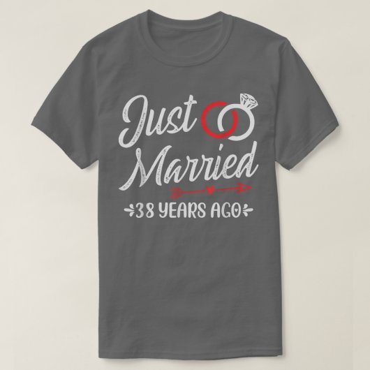 T-shirt Marié il y a 38 ans, heureux 38e Mariage Anni (Design devant)