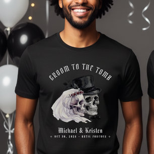 T-shirt Marié jusqu'à la tombe Crânes Marié Nouvellement M