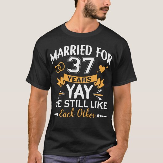 T-shirt Marié pour 37 ans 37e anniversaire Mariage (Devant)