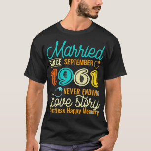 T-shirt Marié Septembre 1961 Love Story 60e Mariage Ann