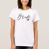 T-shirt Mariée à cœur chic en script (Devant)