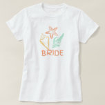 T-shirt Mariée à être Seashell Beach Mariage<br><div class="desc">Le design de mariée a un motif coquillage,  fait partie de la collection de mariage de plage et est disponible dans plus de styles.</div>