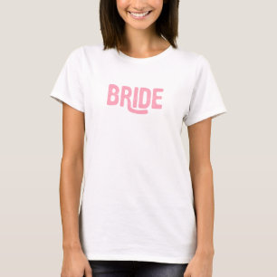 T-Shirt "Mariée" à police en détresse rose