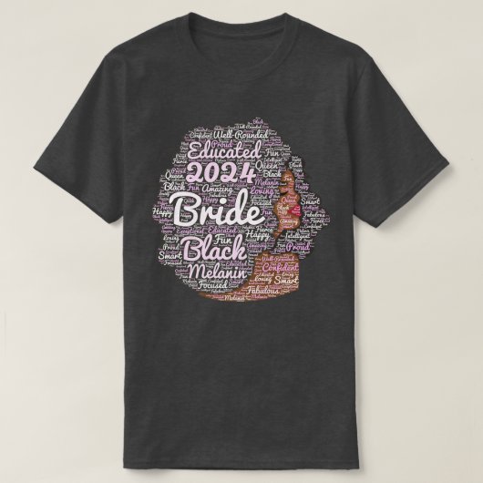 T-shirt Mariée Afro-Américaine 2024 en voie de Mariage  (Design devant)