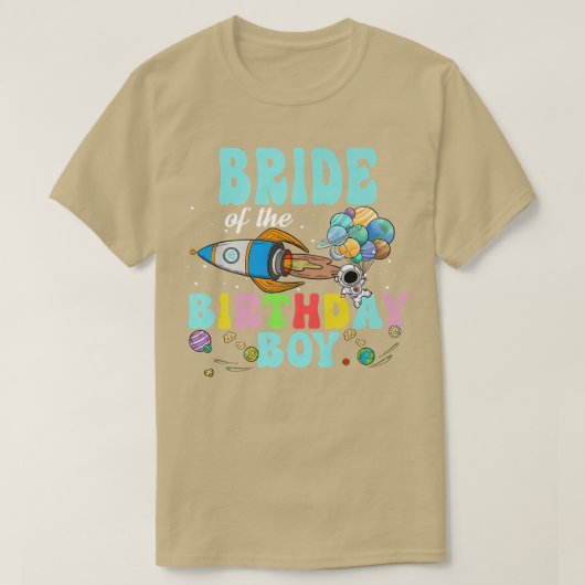T-shirt Mariée De L'Astronaut Anniversaire Boy Space Party (Design devant)